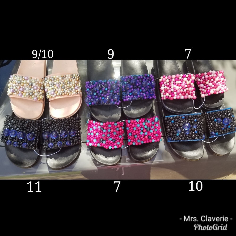 Handmade beaded women slides